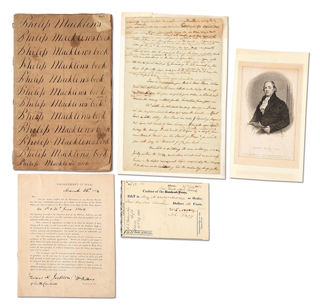 LOT OF EARLY 19TH CENTURY US DOCUMENTS AND EPHEMERA: TWO US SENATORS.