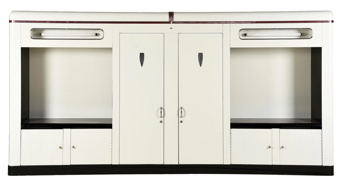 JOHN BEAN METAL AUTOMOTIVE DISPLAY & STORAGE CABINET. 