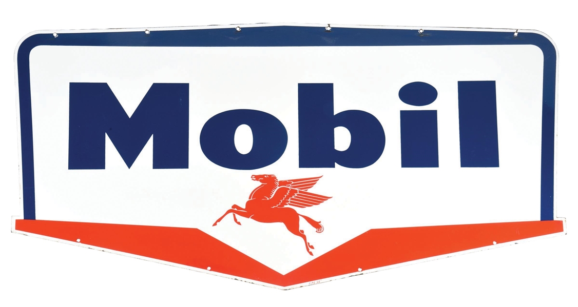 MOBIL PORCELAIN SIGN WITH PEGASUS GRAPHIC.