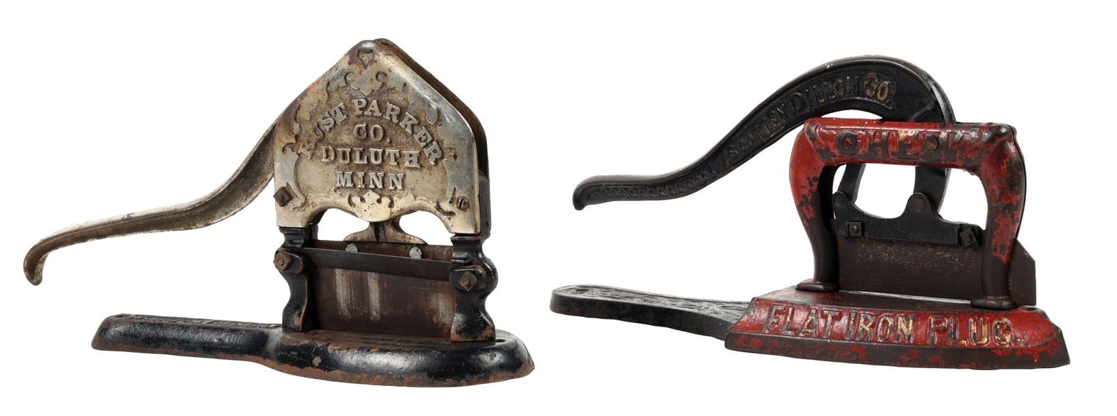 PAIR OF CAST IRON TOBACCO CUTTERS