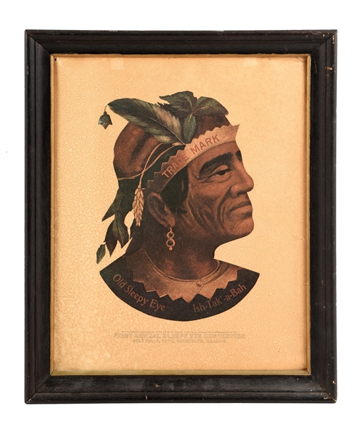 SLEEPY EYE MILLING CO. PAPER LITHOGRAPH W/ NATIVE AMERICAN GRAPHIC.