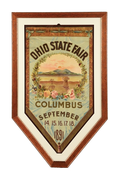 EARLY OHIO STATE FAIR PAPER LITHOGRAPH W/ FLORAL GRAPHIC
