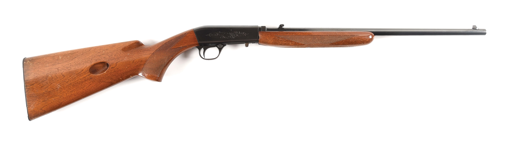 (C) BROWNING SA-22 GRADE I SEMI-AUTOMATIC RIFLE WITH FACTORY CASE AND SCOPE.