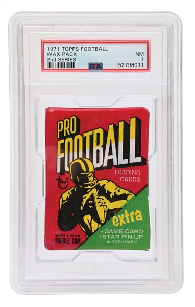 1971 TOPPS FOOTBALL WAX PACK 2ND SERIES PSA 7