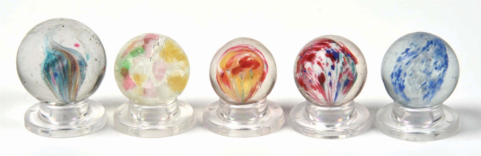 LOT OF 5 HANDMADE MARBLES