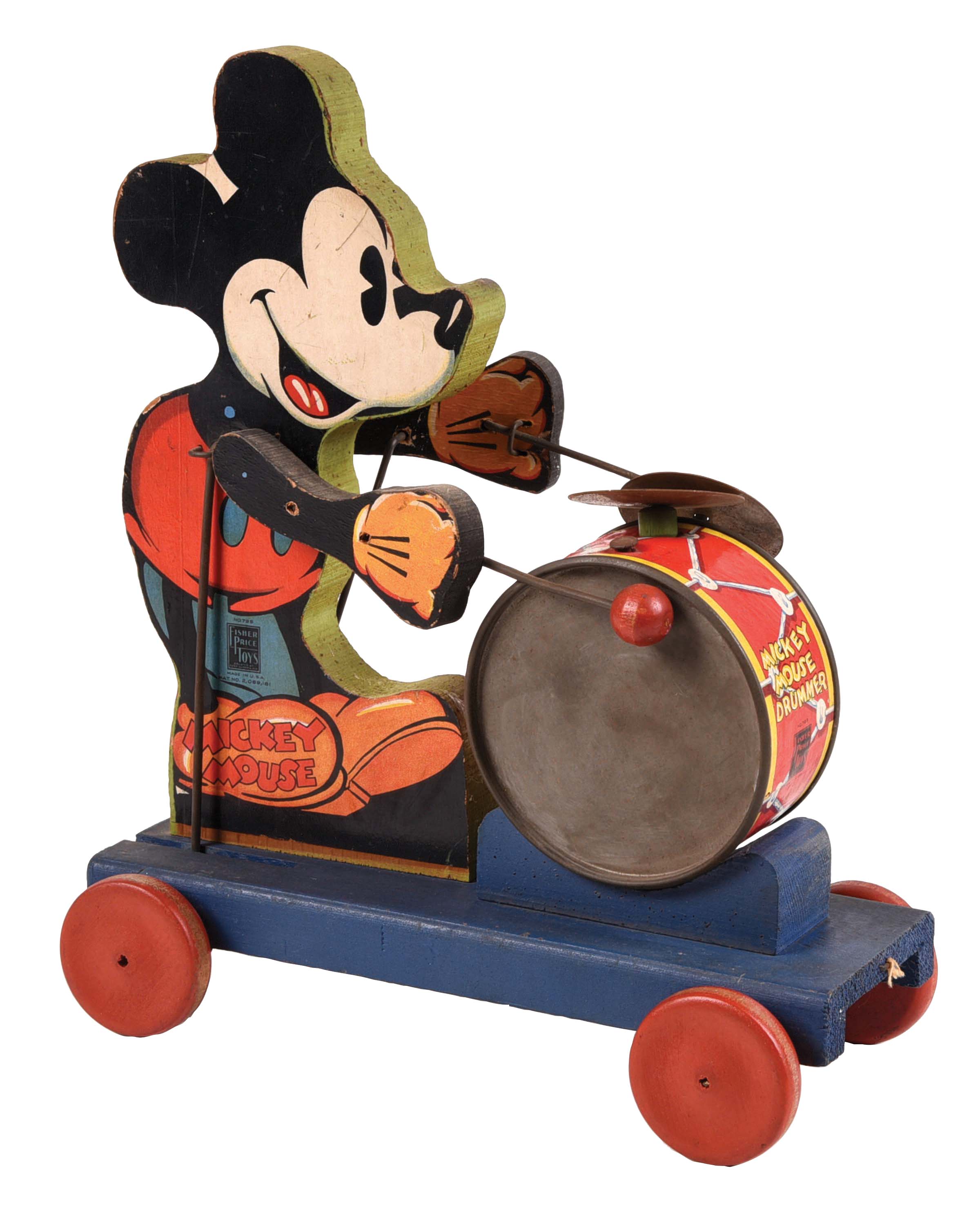 Lot Detail - 1937 FISHER PRICE WOODEN NO. 795 MICKEY MOUSE DRUMMER