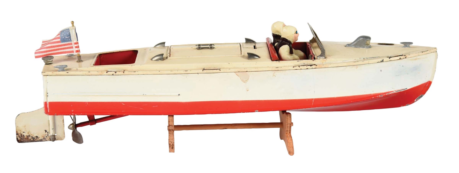 PRE-WAR LIONEL TIN LITHO CLOCKWORK MOTOR BOAT