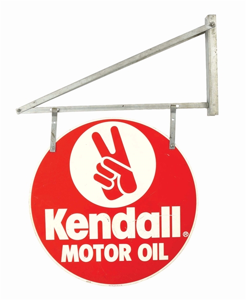 KENDALL MOTOR OIL SIGN W/ BRACKET.