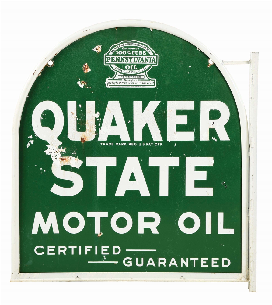 QUAKER STATE MOTOR OIL PORCELAIN SIGN.