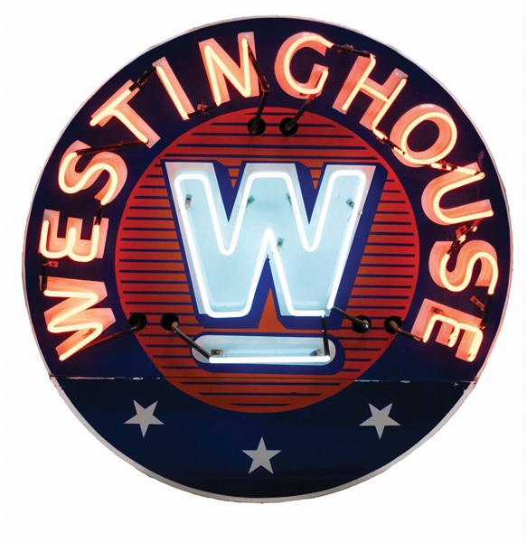 WESTINGHOUSE EMBOSSED PORCELAIN NEON SIGN. 