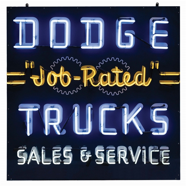 DODGE JOB RATED TRUCKS SALES & SERVICE REPRODUCTION NEON SIGN