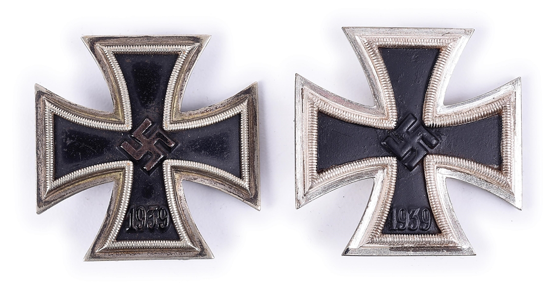 LOT OF 2: GERMAN WWII CASED 1ST CLASS IRON CROSSES.