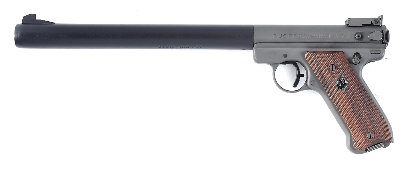 (N) RUGER US MARKED MARK I SEMI-AUTOMATIC PISTOL WITH APD CDWII INTEGRAL SILENCER BARREL (FULLY TRANSFERRABLE).