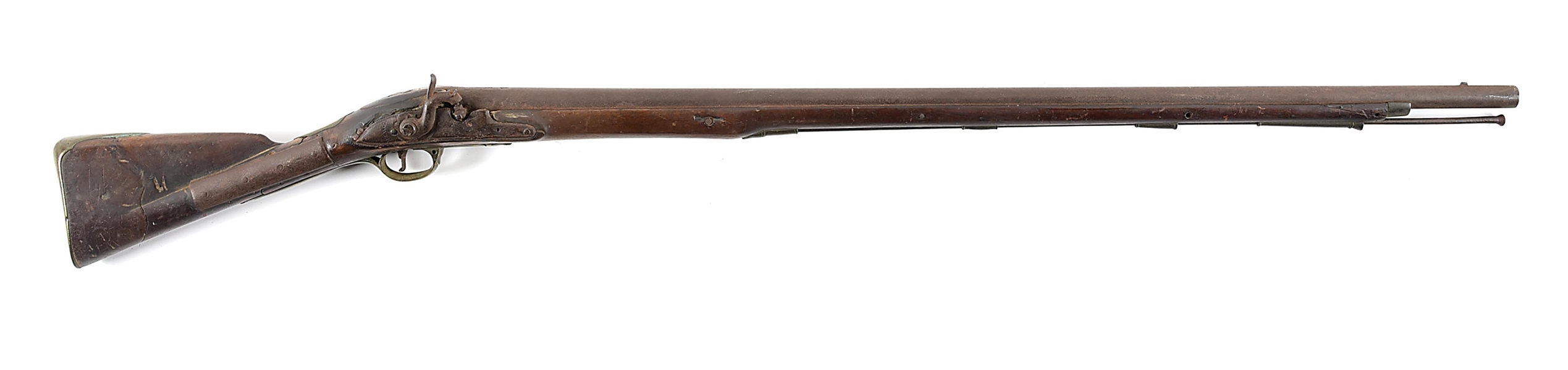 (A) AMERICAN USED PATTERN 1777 SHORT LAND BROWN BESS MUSKET.