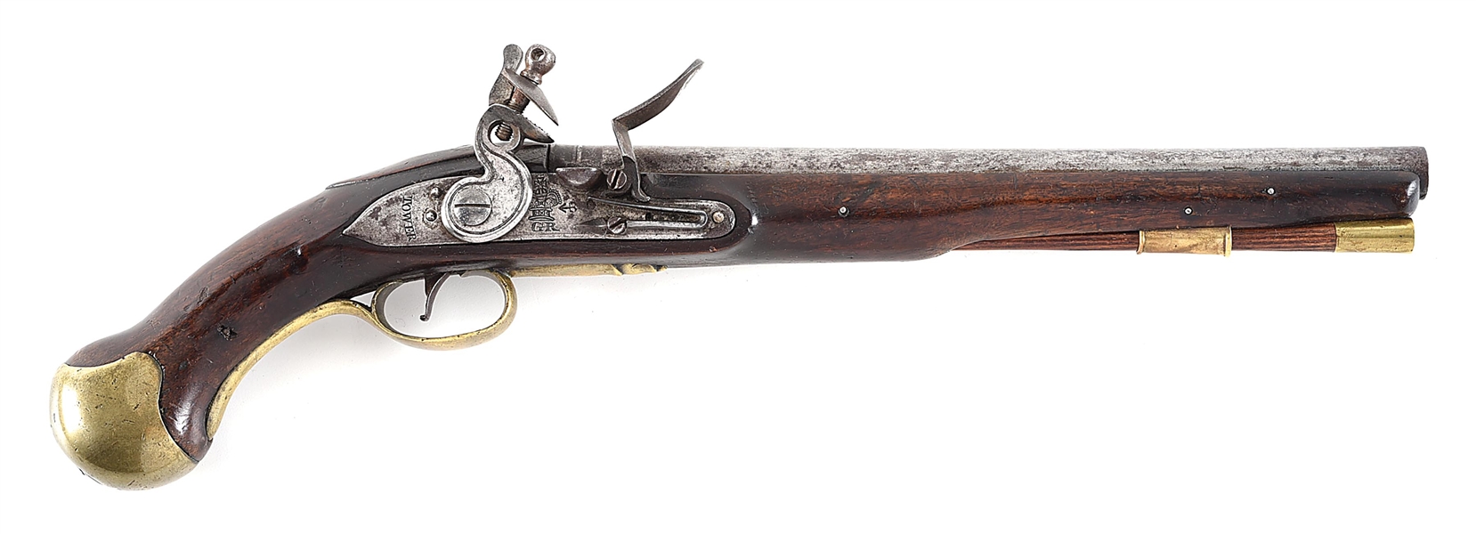 (A) BRITISH PATTERN 1777 SEA SERVICE FLINTLOCK PISTOL.