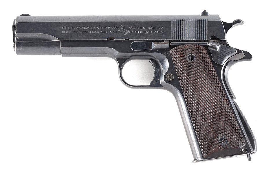 (C) TRANSITIONAL MODEL COLT 1911 SEMI AUTOMATIC PISTOL.