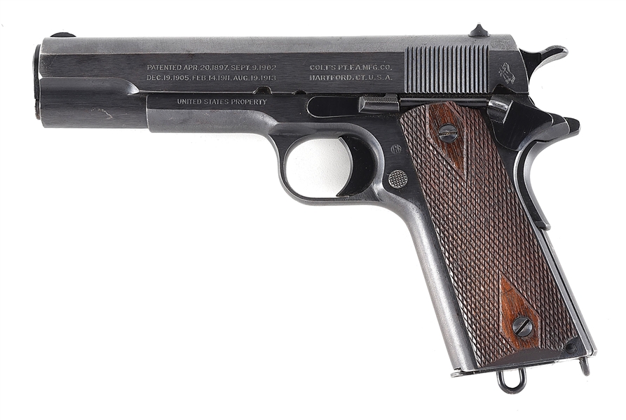 (C) COLT MODEL 1911 SEMI AUTOMATIC PISTOL (1917).