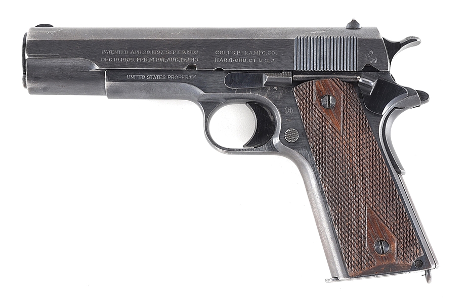 (C) COLT MODEL 1911 SEMI AUTOMATIC PISTOL (1918).