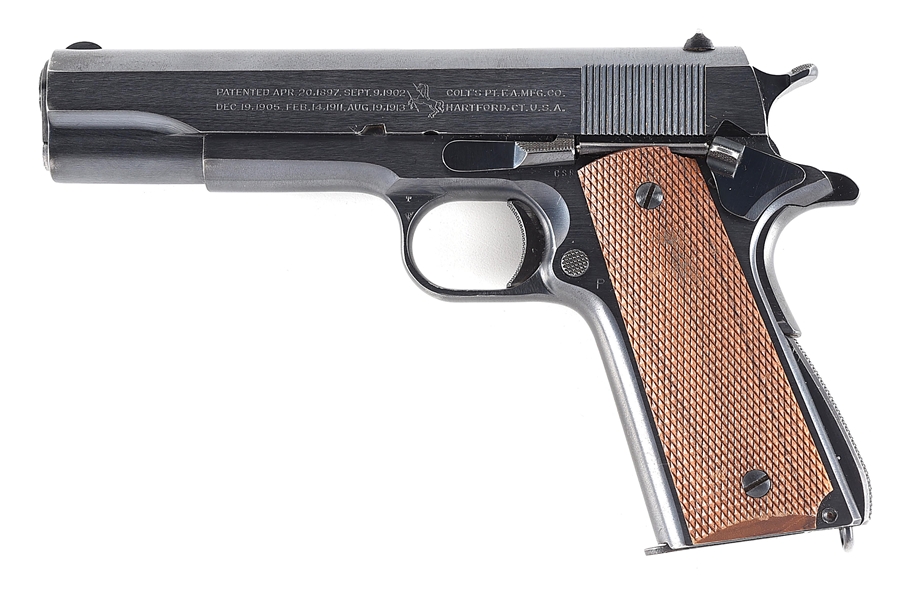 (C) COLT MODEL 1911A1 SEMI AUTOMATIC PISTOL WITH SCARCE CHARLES REED INSPECTION (1941).