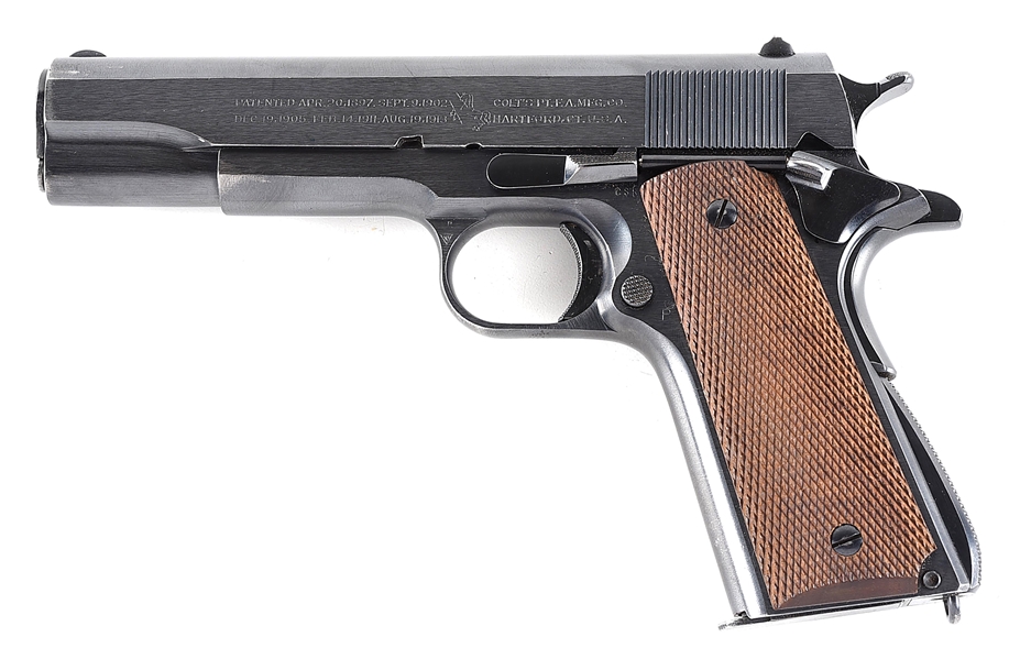 (C) A SCARCE CHARLES REED INSPECTED COLT 1911A1 .45 ACP SEMI-AUTOMATIC PISTOL IN EXCELLENT CONDITION (1940).