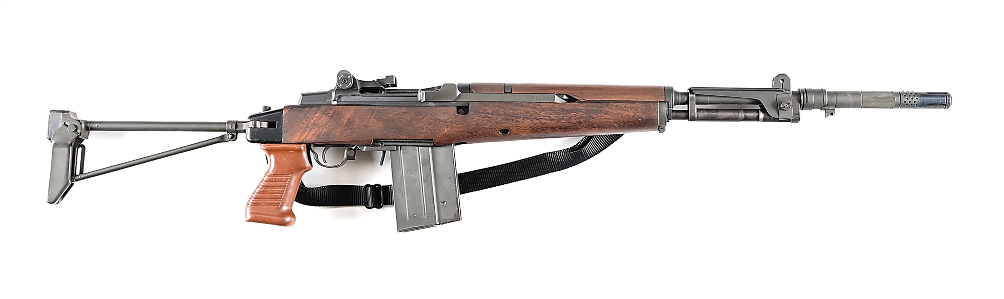 (M) EARLY SPRINGFIELD ARMORY BM-59 ALPINI SEMI AUTOMATIC RIFLE WITH ACCESSORIES.