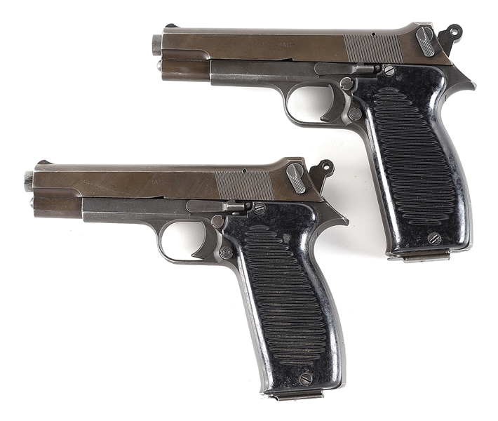 (C) LOT OF 2: CONSECUTIVELY NUMBERED FRENCH MAC MODEL 1950 SEMI AUTOMATIC PISTOLS.