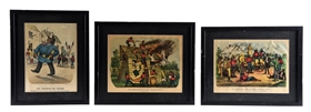 COLLECTION OF 3 DARKTOWN FIRE BRIGADE PAPER LITHOGRAPHS W/ BLACK AMERICANA GRAPHICS