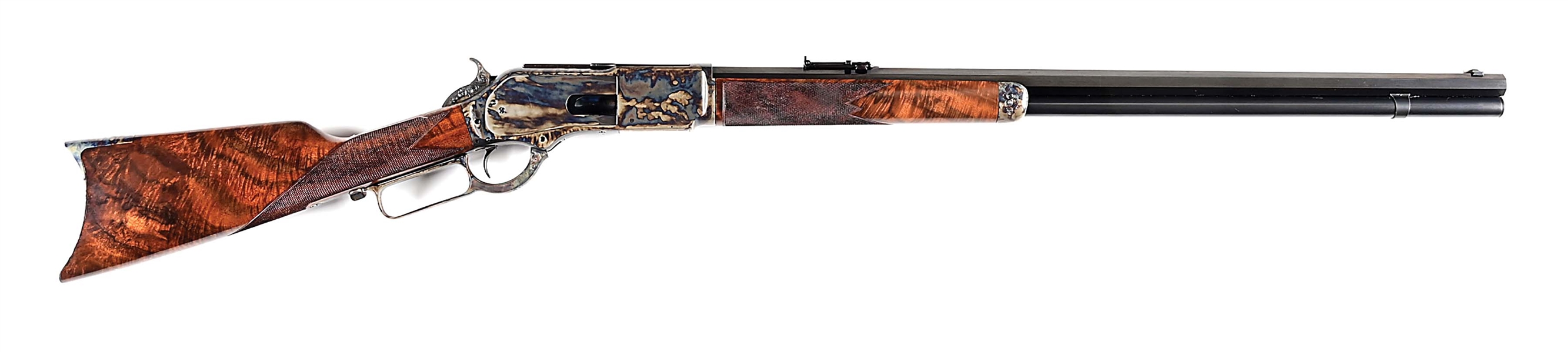 (A) WINCHESTER ARMS COLLECTORS ASSOCIATION WINCHESTER DELUXE MODEL 1876 LEVER ACTION RIFLE IN 45-60, RESTORED TO AS NEW.