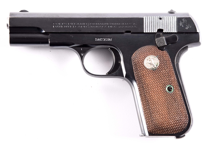 (C) COLT MODEL 1903 POCKET HAMMERLESS SEMI AUTOMATIC PISTOL.