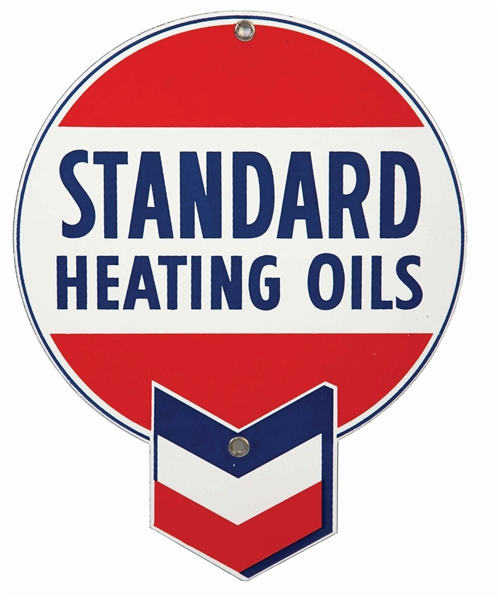 OUTSTANDING STANDARD HEATING OILS PORCELAIN SIGN.