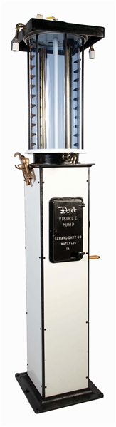 RESTORED CAWARD DART TEN GALLON VISIBLE GAS PUMP. 