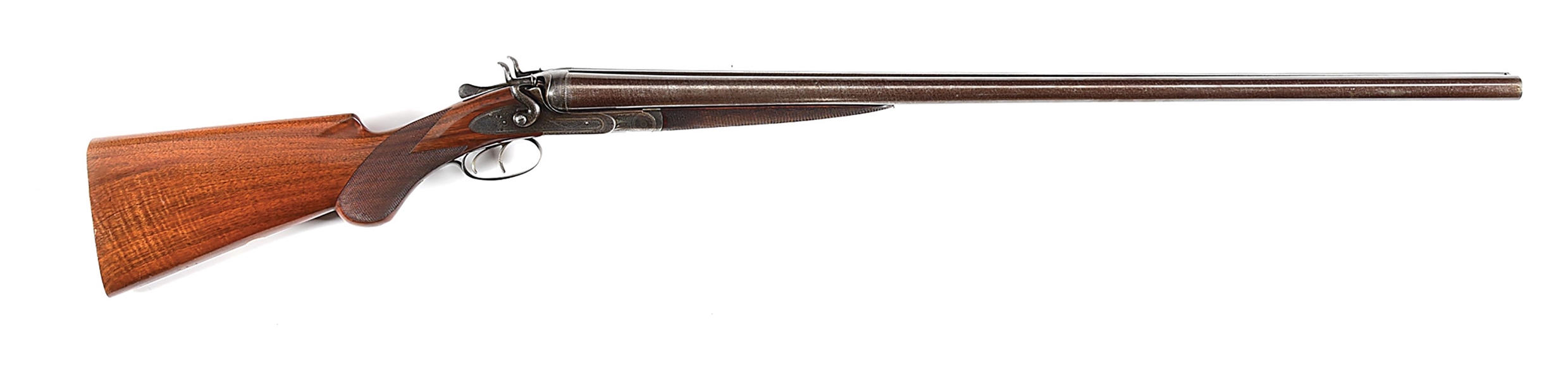 (A) ALEXANDER HENRY 10 BORE SIDE BY SIDE HAMMER SHOTGUN.