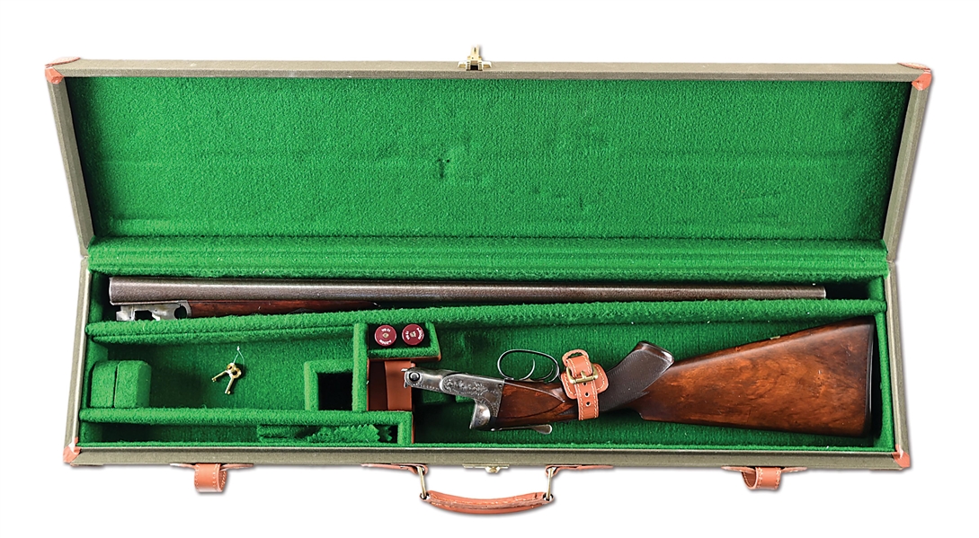 (A) PARKER GH SIDE BY SIDE 12 GAUGE SHOTGUN.