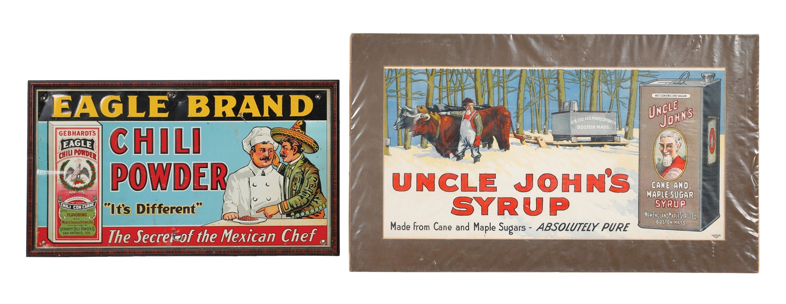 COLLECTION OF 2 EARLY COUNTRY STORE ADVERTISEMENTS