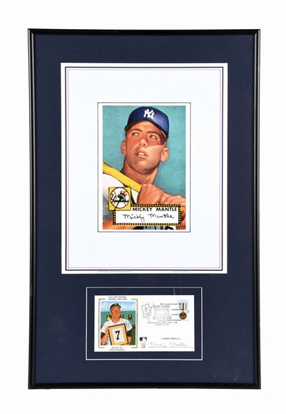 FRAMED MICKEY MANTLE AUTOGRAPHED DISPLAY