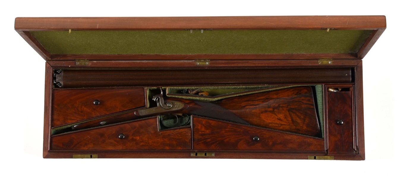 (A) CHARLES ALLPORT 16 GAUGE SIDE BY SIDE SHOTGUN IDENTIFIED TO A CIVIL RAILROAD ENGINEER.