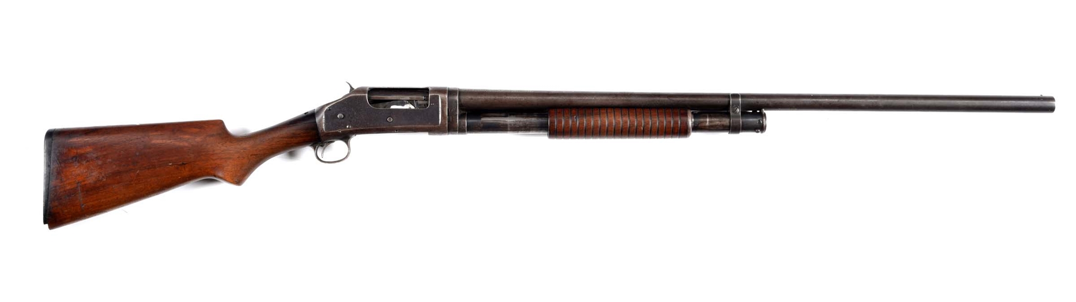 (C) WINCHESTER MODEL 97 SLIDE ACTION SHOTGUN.