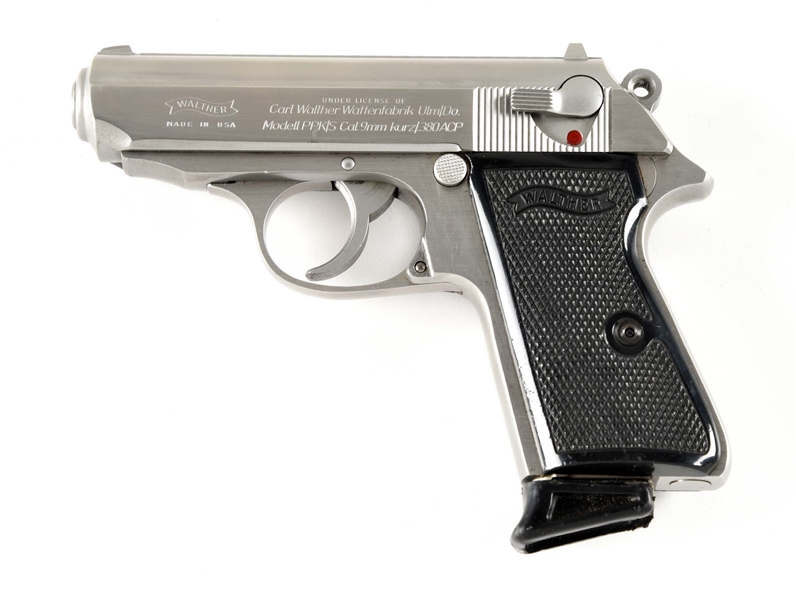 (M) STAINLESS WALTHER PPK/S .380 ACP SEMI AUTOMATIC PISTOL.