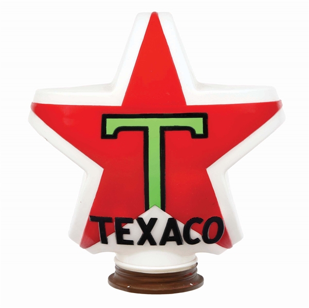 TEXACO GASOLINE ONE PIECE CAST STAR GLOBE W/ THREADED BASE AGS 92. 