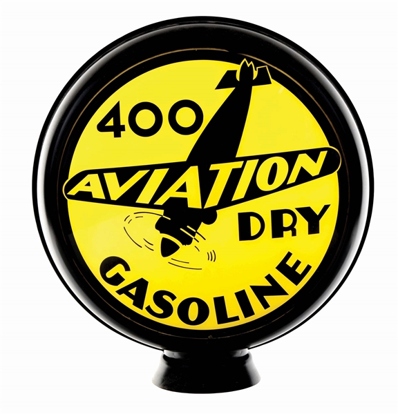 AVIATION DRY 400 GASOLINE 15" SINGLE GLOBE LENS ON METAL HIGH PROFILE BODY AGS 96. 