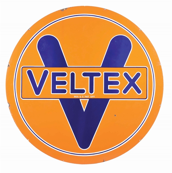 VELTEX GASOLINE 72" PORCELAIN SERVICE STATION SIGN