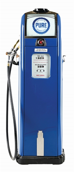 NATIONAL MODEL #A-38 GAS PUMP RESTORED IN PURE GASOLINE. 