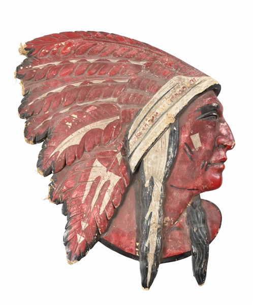 "RED INDIAN" SERVICE STATION PLASTER BUST.