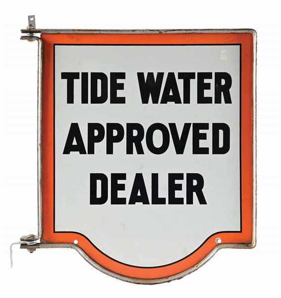 TIDE WATER APPROVED DEALER PORCELAIN SERVICE STATION SIGN.