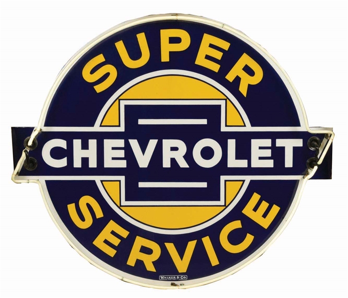 CHEVROLET SUPER SERVICE PORCELAIN NEON SIGN.