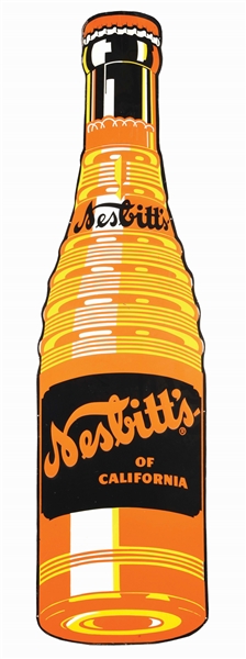 NESBITTS DIECUT BOTTLE ADVERTISING SIGN.