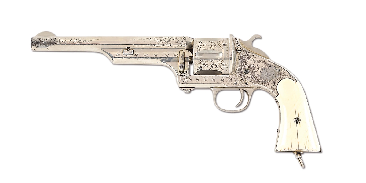 (A) FACTORY ENGRAVED MERWIN, HULBERT & CO. LARGE FRAME SINGLE ACTION REVOLVER.