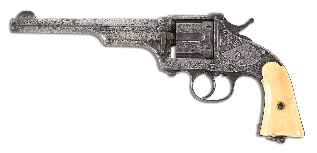 (A) INSCRIBED, FACTORY ENGRAVED MERWIN, HULBERT & CO. LARGE FRAME DOUBLE ACTION REVOLVER.