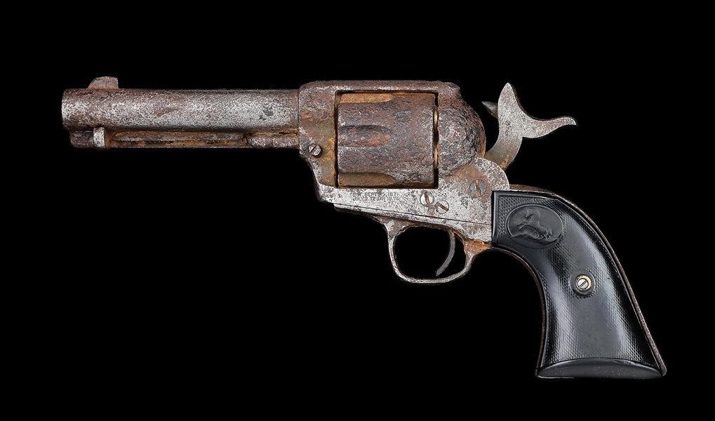 (A) LOADED RELIC COLT SINGLE ACTION ARMY REVOLVER.