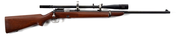 (C) WINCHESTER MODEL 52 .22 LR BOLT ACTION RIFLE WITH SPOT-SHOT SCOPE.